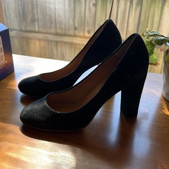 J.Crew Factory Block Heel Pump Black sz 6 - Picture 2 of 7